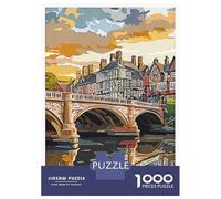 Jigsaw Puzzles for Adults 1000 Pieces Shrewsbury Bridge Teenager Puzzles Brain Teaser Game Enhance Memory Fun Activities at Home 38x26cm/1000pcs