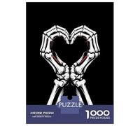 Jigsaw Puzzles for Adults 1000 Pieces Skeleton Heart Hands Jigsaw Puzzle Relaxing Games Precision Cutting Unique Birthday And Xmas Gifts 70x50cm/1000pcs
