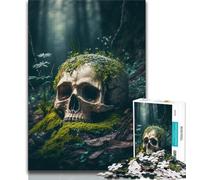 Jigsaw Puzzles for Adults 1000 Pieces Skull in Forest Teenager Puzzles,Challenging Game for Is Ideal As A Gift for The Whole Family (size 75x50cm)