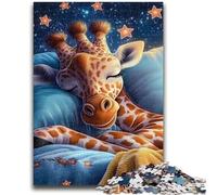 Jigsaw Puzzles for Adults 1000 Pieces Sleeping Giraffe Teenager Jigsaw,Interesting Stress Reduction Parent-child Interaction (26x38cm)