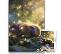 Jigsaw Puzzles for Adults 1000 Pieces Sleeping Sloth in Enchanted Forest Impossible Game Precision Cutting Secret Santa Gifts Size 38x26cm