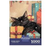 Jigsaw Puzzles for Adults 1000 Pieces Sleepy Christmas Cat Adult Jigsaw Hands-on Game Pattern Assembly Challenging To Complete 38x26cm/1000pcs