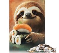 Jigsaw Puzzles for Adults 1000 Pieces Sloth Japanese Sushi Roll Nori Seaweed Jigsaw Puzzle Paper Puzzle Suitable for Adults And over 18 Years Old Family Puzzle Game 38x26cm/1000pcs
