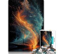 Jigsaw Puzzles for Adults 1000 Pieces Small Boat in The Galaxy Teenager Jigsaw,Interesting Stress Reduction Parent-child Interaction 75x50cm