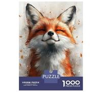 Jigsaw Puzzles for Adults 1000 Pieces Smiling Fox Watercolor Puzzles for Adults Relaxing Games Presents for Women Challenging Game Gifts 70x50cm/1000pcs