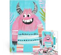 Jigsaw Puzzles for Adults 1000 Pieces Smiling Pink Monster Wall Art Stressabbau Heimdekoration Spielzeug38x26cm