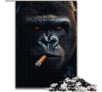 Jigsaw Puzzles for Adults 1000 Pieces Smoking Chimpanzee, Educational Games Home Decoration Is Ideal As A Gift for The Whole Family (Size 26x38cm)