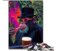 Jigsaw Puzzles for Adults 1000 Pieces Smoking Chimpanzee, Train Your Brain And Hands Unique Birthday And Gifts for Age 14+ (size 50x75cm)