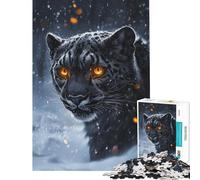 Jigsaw Puzzles for Adults 1000 Pieces Snow Leopard's Gaze - Jigsaw Relaxing Games But Fun And Humorous Birthday Present, Gifts, (Size 38x52cm)