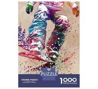 Jigsaw Puzzles for Adults 1000 Pieces Snowboarder Watercolor Art Puzzles for Adults Family Game For Family Fun Birthday Present, Gifts, 70x50cm/1000pcs
