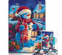 Jigsaw Puzzles for Adults 1000 Pieces Snowman, Interesting Stress Reduction,Artists Collection, Fine Art for Age 14 Years Up 38x26cm