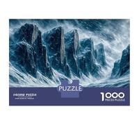 Jigsaw Puzzles for Adults 1000 Pieces Snowy Mountain Range in Winter Storm Jigsaws for Adults Relax Games Wall Decoration Educational Challenge 52x38cm/1000pcs