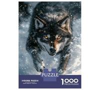 Jigsaw Puzzles for Adults 1000 Pieces Snowy Wolf's Gaze Puzzles for Adults Relaxing Games Birthday Present Challenging To Complete 52x38cm/1000pcs