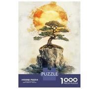 Jigsaw Puzzles for Adults 1000 Pieces Solitary Bonsai by The Sea Puzzles for Adults Relaxing Games Birthday Present Challenging To Complete 38x26cm/1000pcs