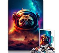 Jigsaw Puzzles for Adults 1000 Pieces Space Pug Teenager Puzzles,Challenging Game for Is Ideal As A Gift for The Whole Family (size 38x26cm)