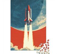 Jigsaw Puzzles for Adults 1000 Pieces Space Shuttle Launch Poster Adult Jigsaw Puzzle Relax Games Difficult Hard Great Gift for Gaming 70x50cm/1000pcs