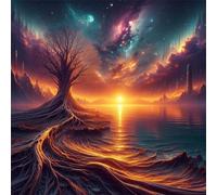 Jigsaw Puzzles for Adults 1000 Pieces Space Sunset Tree, Puzzles for Adults, Challenging Game, Impossible Hard Challenge, Puzzle for Adult 1000 Pieces