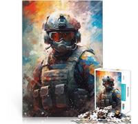 Jigsaw Puzzles for Adults 1000 Pieces Special Force Soldier Pain DIY-Spielzeug Heimdekoration Spielzeug75x50cm
