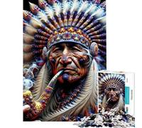 Jigsaw Puzzles for Adults 1000 Pieces Spirit Weaver Indian Brain Intelligence Challenge Addictive Toys Relax Games Pattern Assembly Great Gifts (size 38x52cm)