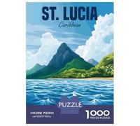 Jigsaw Puzzles for Adults 1000 Pieces St. Lucia Caribbean Island Jigsaw for Adults Family Game Staycation Kill Time Great Gift for Gaming 52x38cm/1000pcs