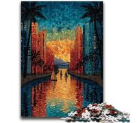 Jigsaw Puzzles for Adults 1000 Pieces Stained Glass City for And 14 Years And over Impossible Game Christmas Birthday Gift 50x75cm