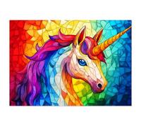 Jigsaw Puzzles for Adults 1000 Pieces Stained Glass Puzzle Unicorn, Home Decoration Christmas Decoration Colorful Mosaic Jigsaw Puzzle Design Perfect for Family Game Nights