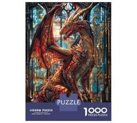 Jigsaw Puzzles for Adults 1000 Pieces Stained Treasure Dragon Puzzles for Adults Relaxing Games Birthday Present Challenging To Complete 38x26cm/1000pcs