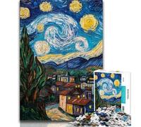 Jigsaw Puzzles for Adults 1000 Pieces Starry Night Country Puzzles,Challenging Game Toys Wall Decoration Unique Birthday And Xmas Gifts 75x50cm