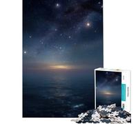Jigsaw Puzzles for Adults 1000 Pieces Starry Night Over The Ocean Help The Brain Exercise Tough Challenge Educational Game for Age 14+ Game (50x75cm)