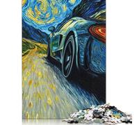 Jigsaw Puzzles for Adults 1000 Pieces Starry Night Supercar Jigsaw Puzzle Wooden Puzzle Suitable for Adults And over 18 Years Old Family Puzzle Game 1000pcs (75x50cm)