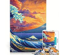 Jigsaw Puzzles for Adults 1000 Pieces Starry Night Wave Japan, Educational Game, Home Art Decor, for Is Ideal As A Gift 38x52cm