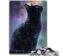 Jigsaw Puzzles for Adults 1000 Pieces Starry Sky Black Cat Puzzles,Challenging Game Toys Wall Decoration Unique Birthday And Xmas Gifts (38x26cm)