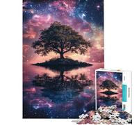 Jigsaw Puzzles for Adults 1000 Pieces Starry Tree Reflections Brain Intelligence Challenge Addictive Toys Relax Games Pattern Assembly Great Gifts (size 38x26cm)