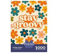 Jigsaw Puzzles for Adults 1000 Pieces Stay Groovy Floral Pattern Puzzles for Adults Family Game For Family Fun Birthday Present, Gifts, 38x26cm/1000pcs