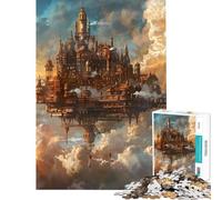 Jigsaw Puzzles for Adults 1000 Pieces Steampunk City At Clouds Jigsaw 1000 Piece Toy Wall Decor Birthday Present Deal As Gifts for The Whole Family (38x52cm)