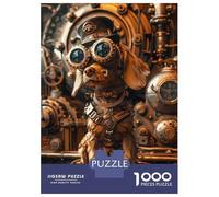 Jigsaw Puzzles for Adults 1000 Pieces Steampunk Dog Cocker Adult Jigsaw Puzzle Brain Teaser Game Precision Cutting Educational Challenge 52x38cm/1000pcs