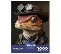 Jigsaw Puzzles for Adults 1000 Pieces Steampunk Lizard Portrait Puzzles for Adults Relaxing Games Presents for Women Challenging Game Gifts 70x50cm/1000pcs