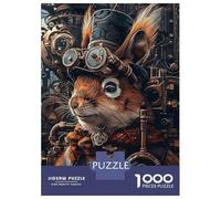 Jigsaw Puzzles for Adults 1000 Pieces Steampunk Squirrel Animal Puzzles for Adults Relaxing Games Birthday Present Challenging To Complete 38x26cm/1000pcs