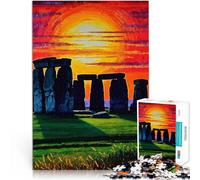 Jigsaw Puzzles for Adults 1000 Pieces Stonehenge Sunset Denksportaufgabe für Geburtstagsgeschenk, Geschenke, Wandkunst52x38cm