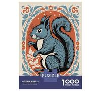 Jigsaw Puzzles for Adults 1000 Pieces Stylized Squirrel Portrait Puzzles for Adults Family Game For Family Fun Birthday Present, Gifts, 70x50cm/1000pcs