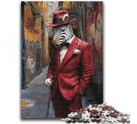 Jigsaw Puzzles for Adults 1000 Pieces Suit Zebra Toys Educational Games Stress Relieving Suitable for Desktop Decoration 26x38cm