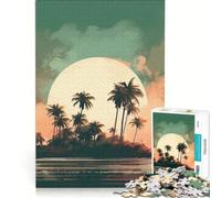 Jigsaw Puzzles for Adults 1000 Pieces Sundown Over The Tropics, Educational Games, Precision Cutting, Artists' Collection, Fine Arts 50x75cm