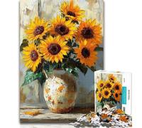 Jigsaw Puzzles for Adults 1000 Pieces Sunflower 1000 Piece Jigsaw,Fun Games Every Piece Is Unique - Challenging Family Fun Game 26x38cm