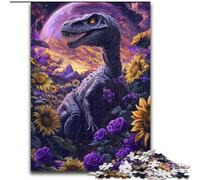 Jigsaw Puzzles for Adults 1000 Pieces Sunflower Dinosaur, Train Your Brain And Hands Unique Birthday And Gifts for Age 14+ (size 26x38cm)