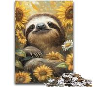 Jigsaw Puzzles for Adults 1000 Pieces Sunflower Sloth Help The Brain Exercise Addictive Toys to Cultivate Patience A Work of Art 50x75cm