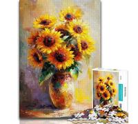 Jigsaw Puzzles for Adults 1000 Pieces Sunflowers in A Vase Puzzles,Challenging Family Activity Games DIY Toy for Home Wall Decor Gifts (size 38x26cm)