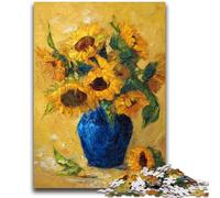 Jigsaw Puzzles for Adults 1000 Pieces Sunflowers in A Vase Toys Educational Games Stress Relieving Suitable for Desktop Decoration 50x75cm