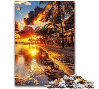 Jigsaw Puzzles for Adults 1000 Pieces Sunset Beach Educational Games Home Decoration Artists Collection, Fine Art 50X75CM