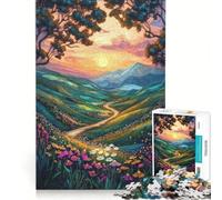 Jigsaw Puzzles for Adults 1000 Pieces Sunset Mountain Path, Educational Games, Precision Cutting, Artists' Collection, Fine Arts 38x52cm