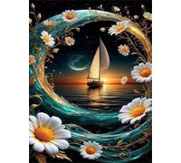 Jigsaw Puzzles for Adults 1000 Pieces,Sunset Sailing Flowers jigsaw puzzle 75x50 cm Challenging DIY Puzzle for Home Decoration,Family puzzles Perfect for Game